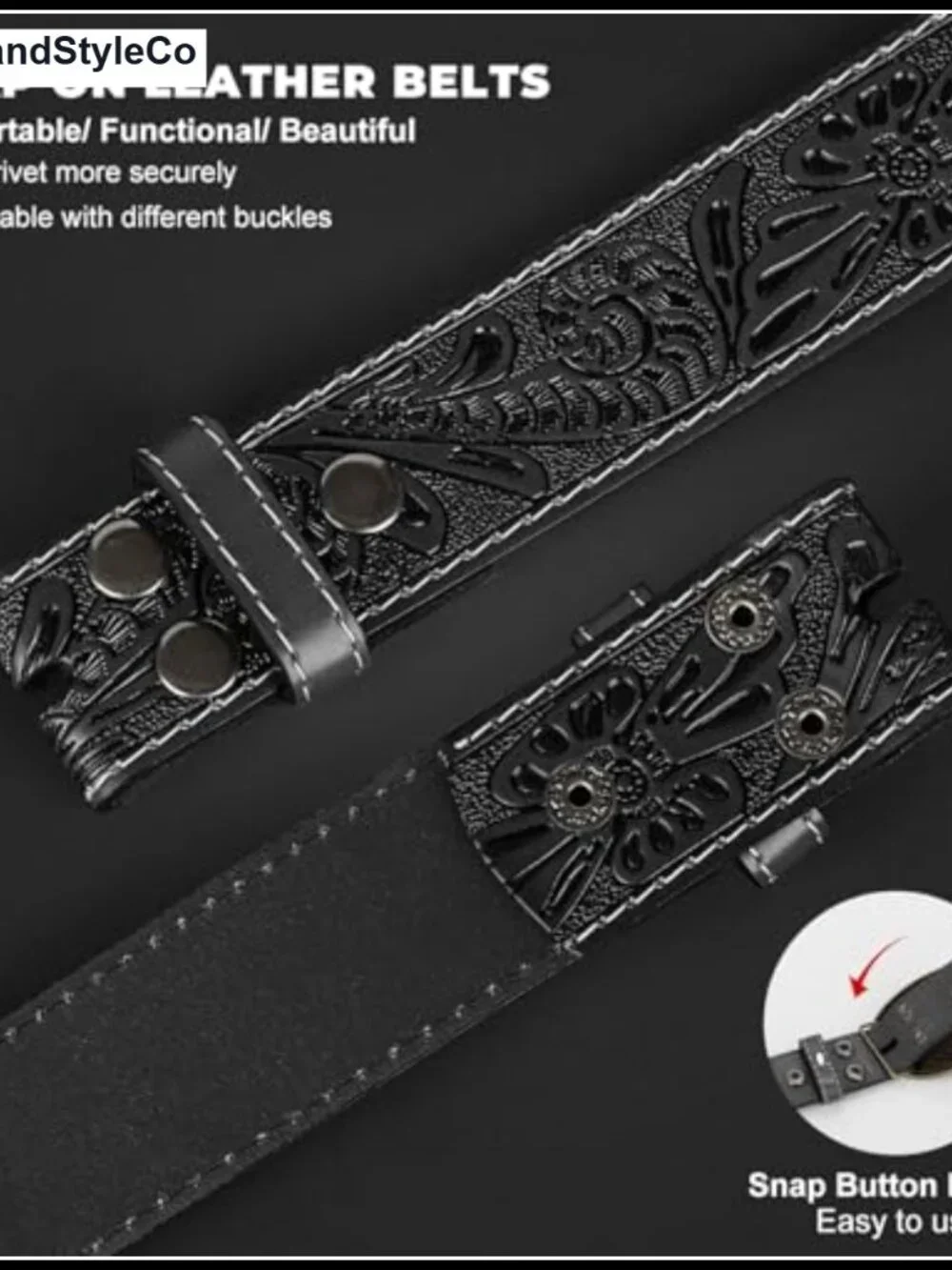 Western Leather Belt Strap without Buckle - Men Women Cowboy Cowgirl Gifts